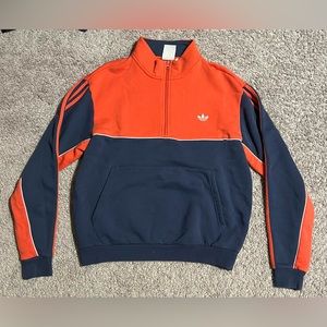 Adidas Orange And Blue Quarter Zip Sweater